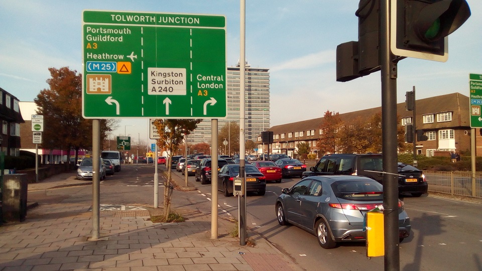 Tolworth roundabout sign
